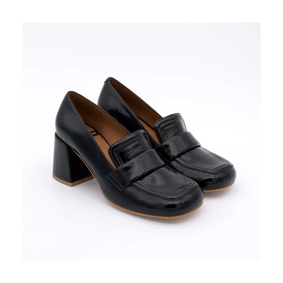 Last Units<Ángel Alarcón Abdul - Block Heeled Moccasin Pump With Rounded Shapes