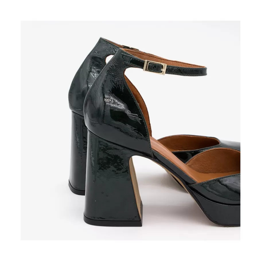 Heeled Shoes<Ángel Alarcón Afra - Patent Leather Ankle Strap D Orsay With Block Heel And Platform