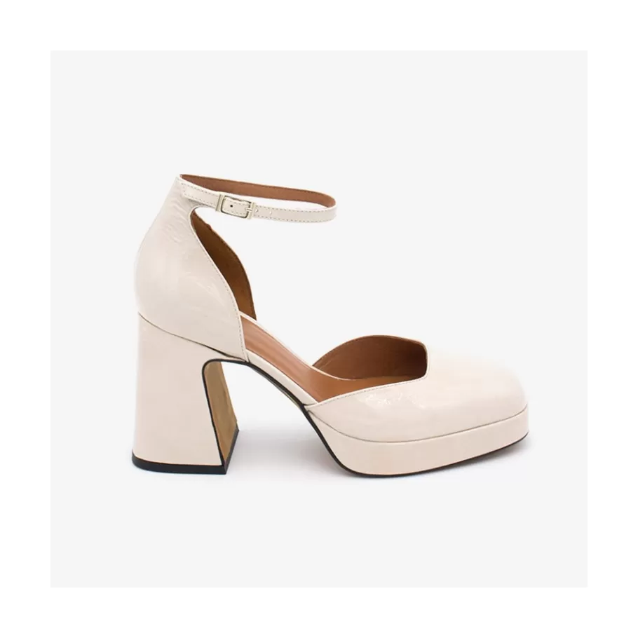 Heeled Shoes<Ángel Alarcón Afra - Patent Leather Ankle Strap D Orsay With Block Heel And Platform
