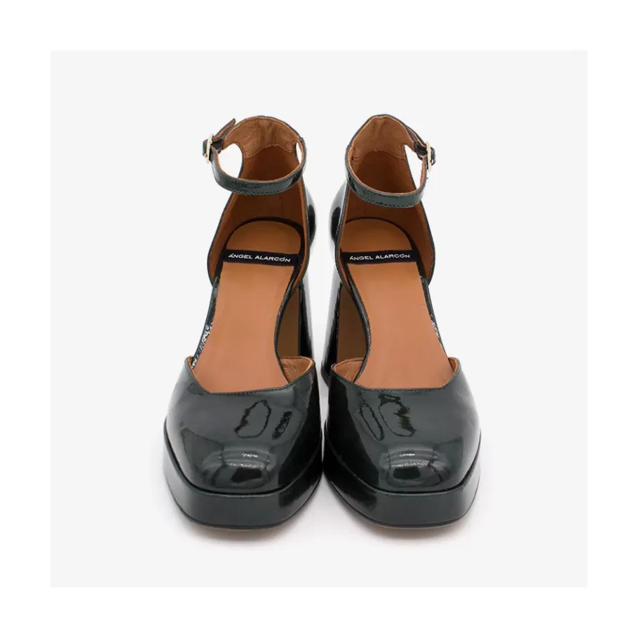 Heeled Shoes<Ángel Alarcón Afra - Patent Leather Ankle Strap D Orsay With Block Heel And Platform
