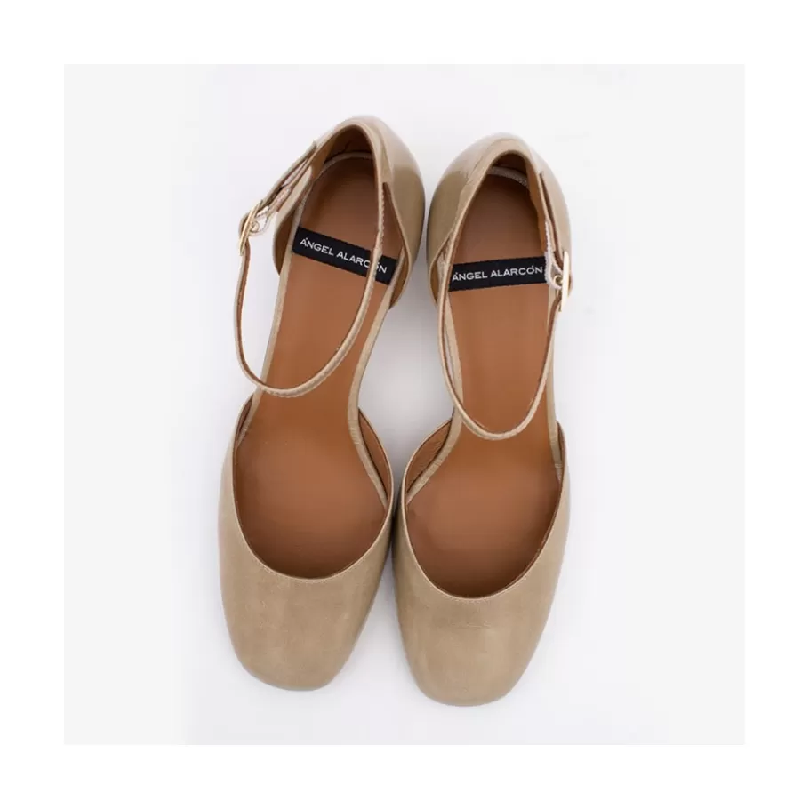 Last Units<Ángel Alarcón Aimee - Shiny Leather Ankle Strap D Orsay With Low Heel