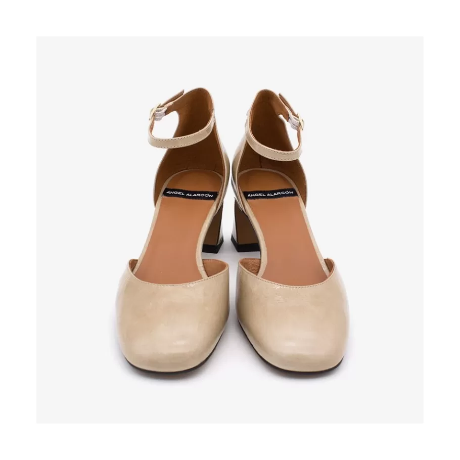 Last Units<Ángel Alarcón Aimee - Shiny Leather Ankle Strap D Orsay With Low Heel