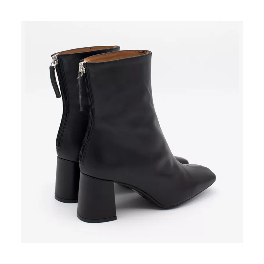 Boots And Booties<Ángel Alarcón Aland - Women S Square Toe Leather Booties, Wide Heel And Zip