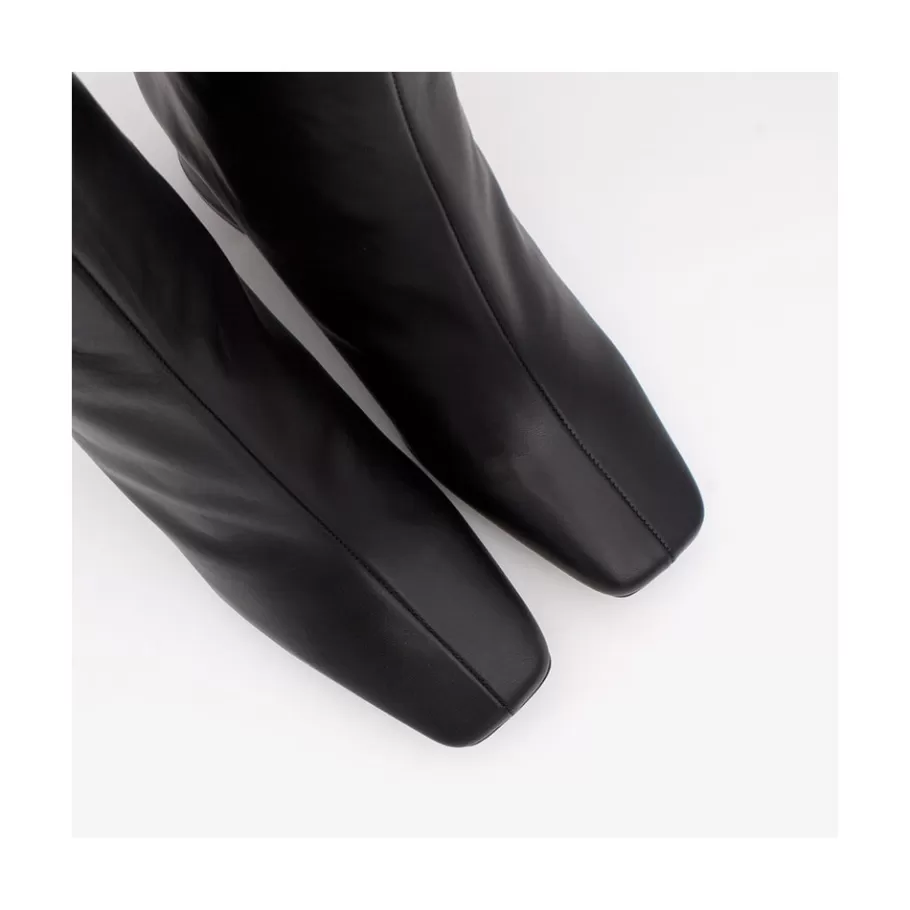 Boots And Booties<Ángel Alarcón Aland - Women S Square Toe Leather Booties, Wide Heel And Zip