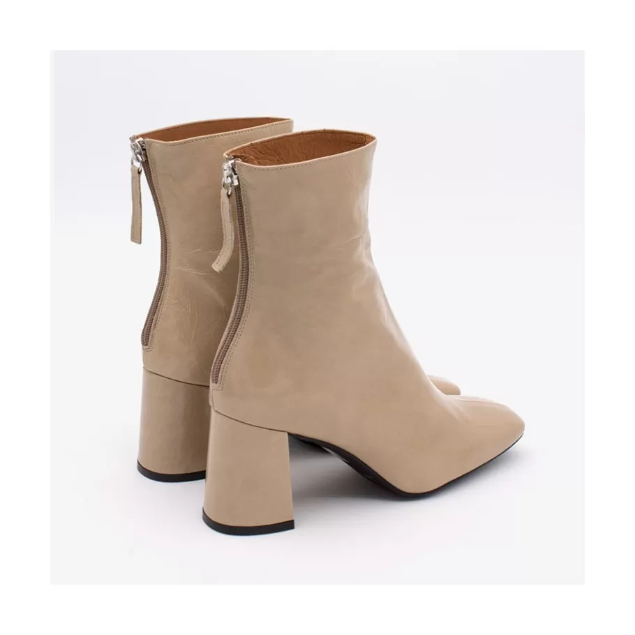 Boots And Booties<Ángel Alarcón Aland - Women S Square Toe Shiny Leather Booties, Wide Heel And Zip