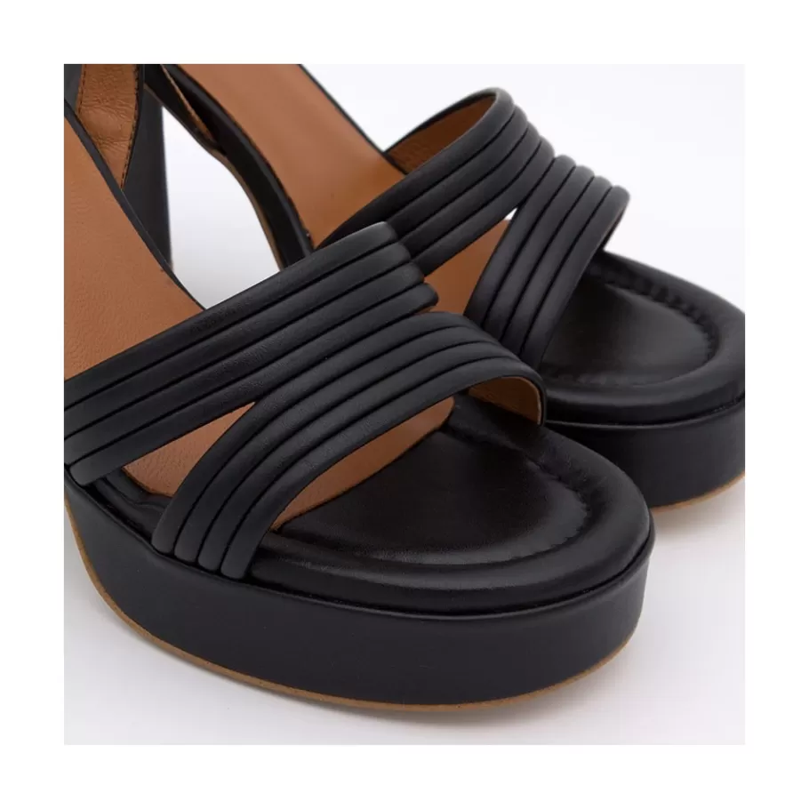 Heeled Shoes<Ángel Alarcón Amber - Strap Leather Sandals With Block High Heel & Platform