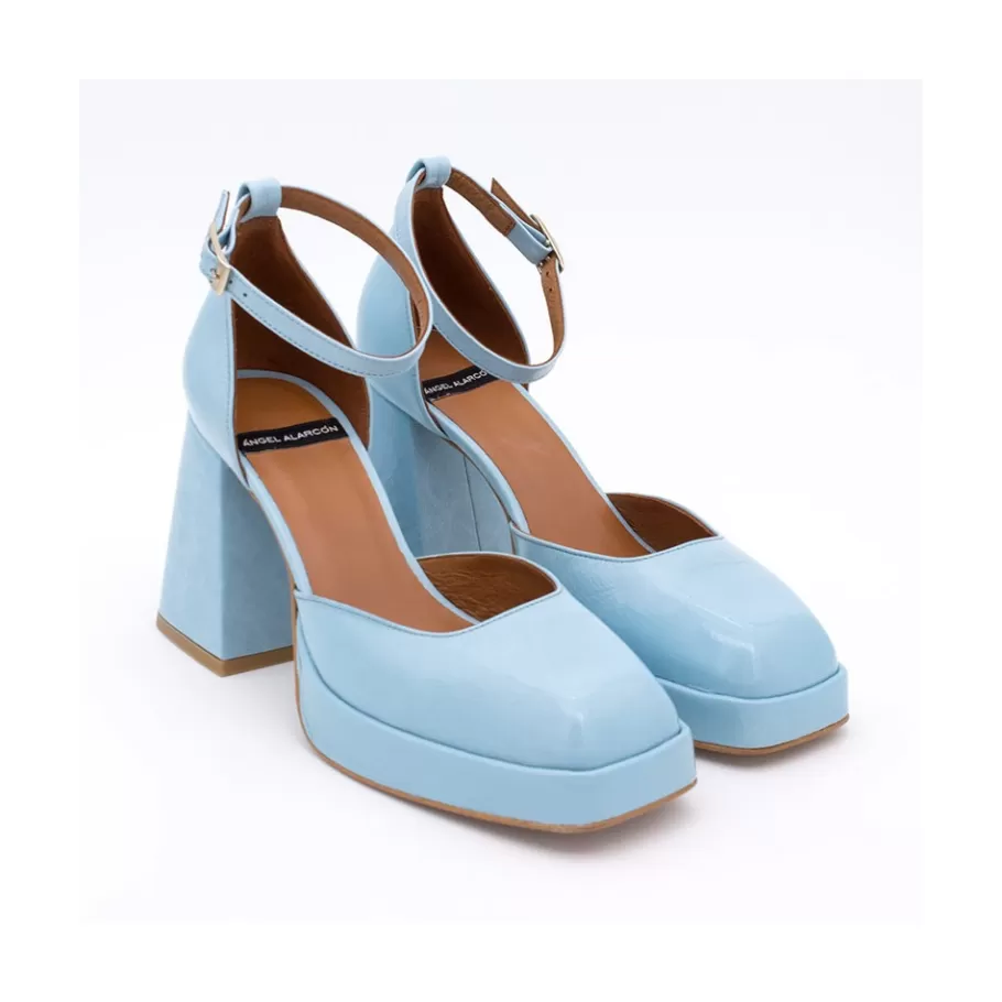 Heeled Shoes<Ángel Alarcón Anna - Shiny Leather Platform & Heeled Ankle Strap D Orsay