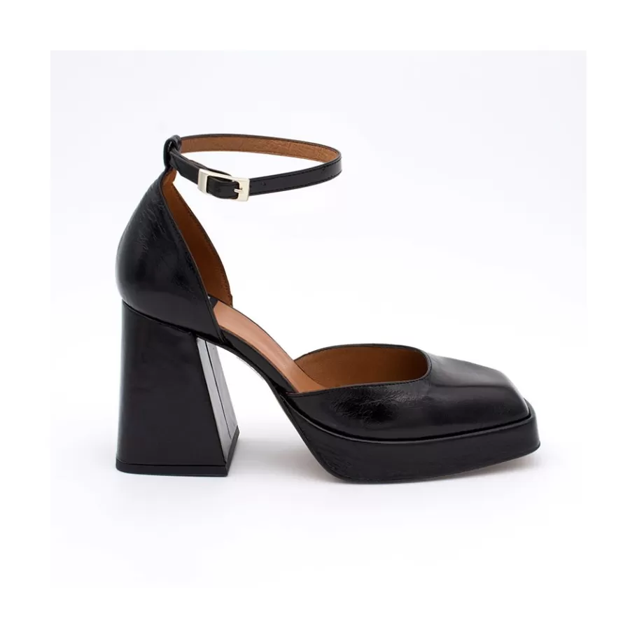 Heeled Shoes<Ángel Alarcón Anna - Shiny Leather Platform & Heeled Ankle Strap D Orsay
