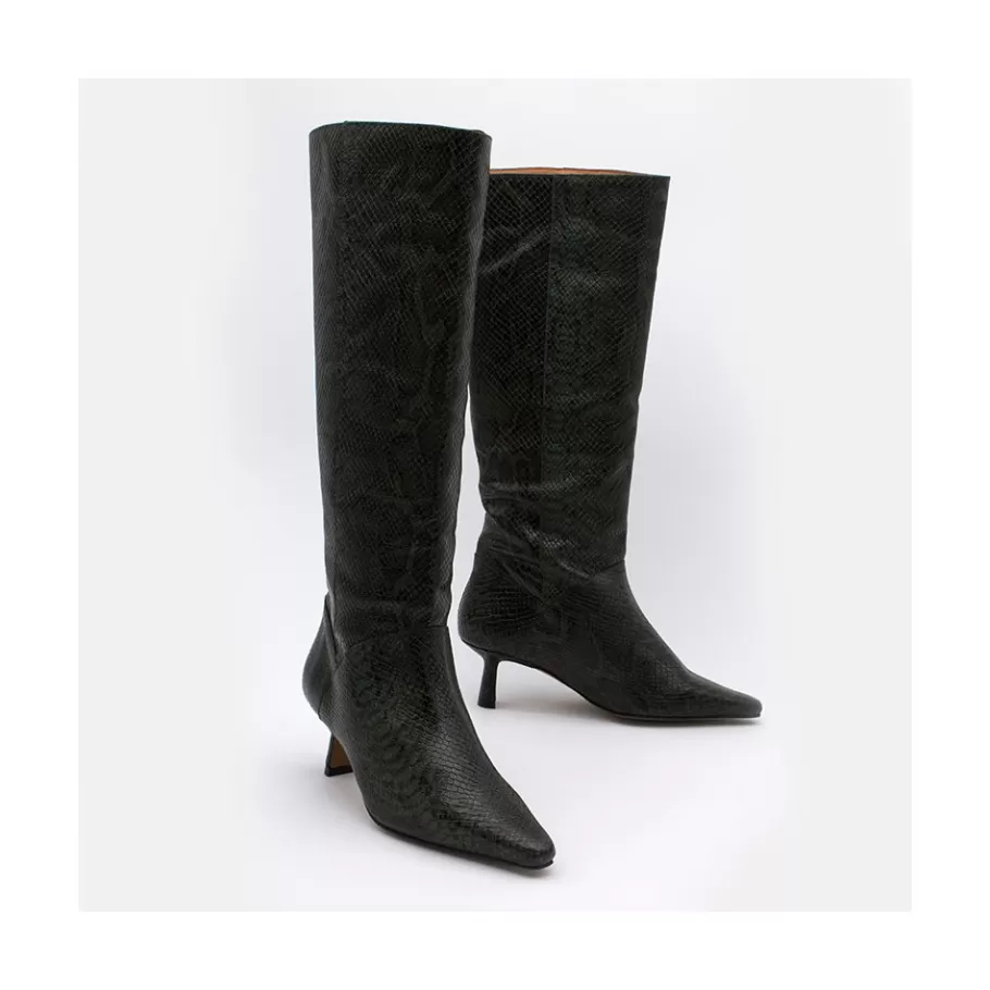 Last Units<Ángel Alarcón Astrud - Snake Print Slow Heel Boots