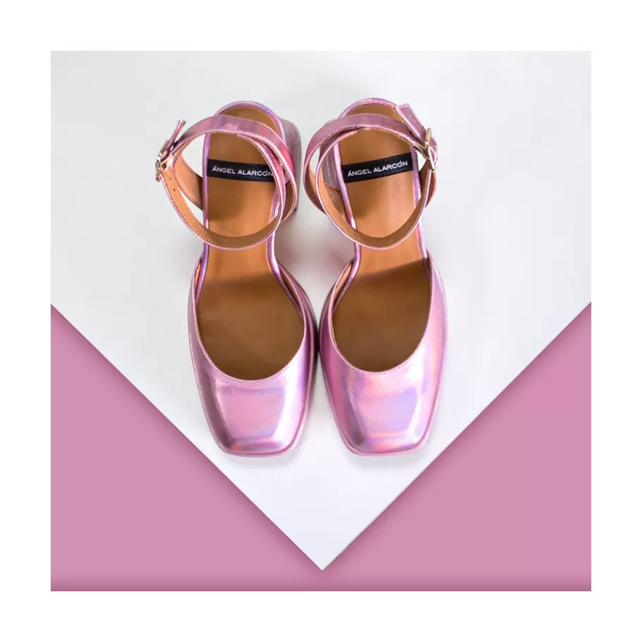 Last Units<Ángel Alarcón Badda - Iridiscence Ankle Strap Shoes With Block Heel And Platform