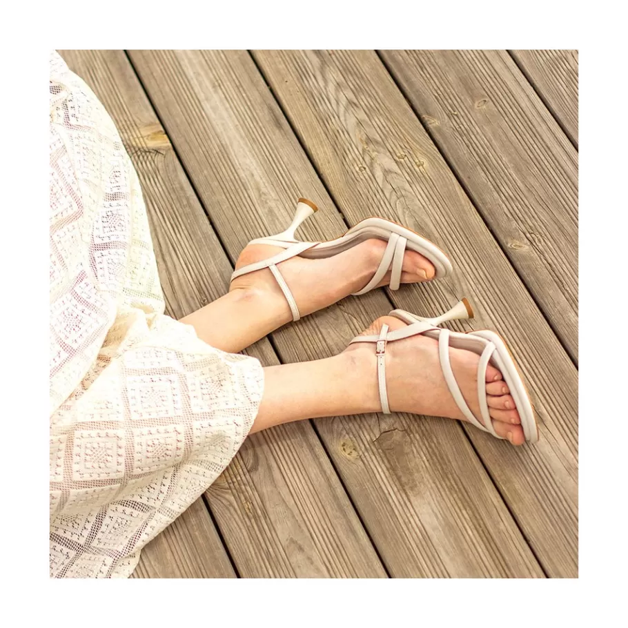 Sandals<Ángel Alarcón Cathy - Leather Padded Sandals With Conical Heel