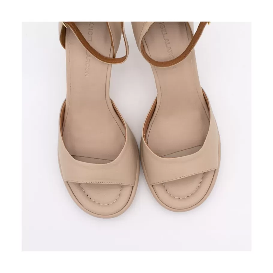 Sandals<Ángel Alarcón Dennis - D Orsay Leather Sandals With Desing Cone Heel