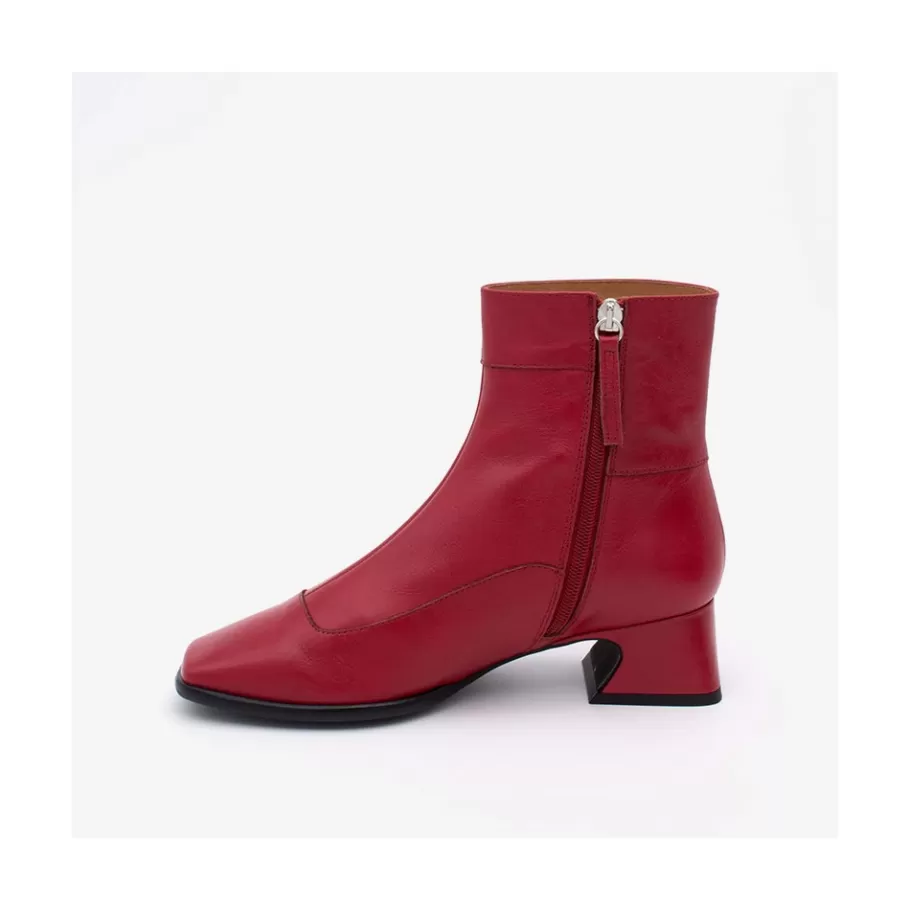 Boots And Booties<Ángel Alarcón Enara - Woman Leather Ankle Boots With A Low And Comfortable Heel