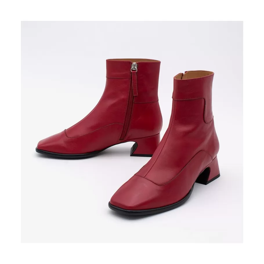 Boots And Booties<Ángel Alarcón Enara - Woman Leather Ankle Boots With A Low And Comfortable Heel