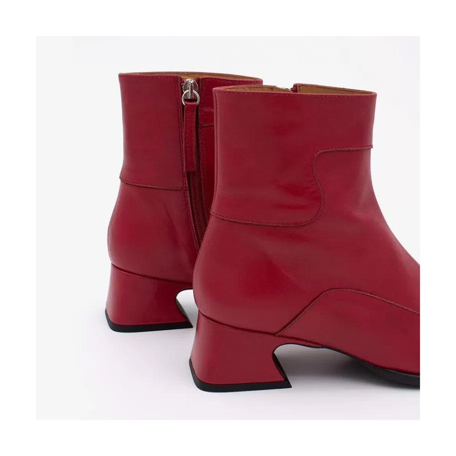 Boots And Booties<Ángel Alarcón Enara - Woman Leather Ankle Boots With A Low And Comfortable Heel