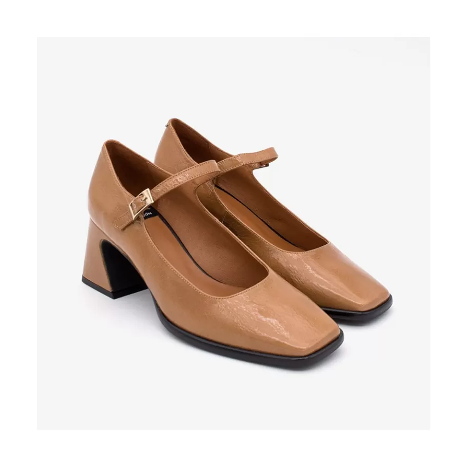 Last Units<Ángel Alarcón Faray - Leather Heeled Mary Jane Shoes