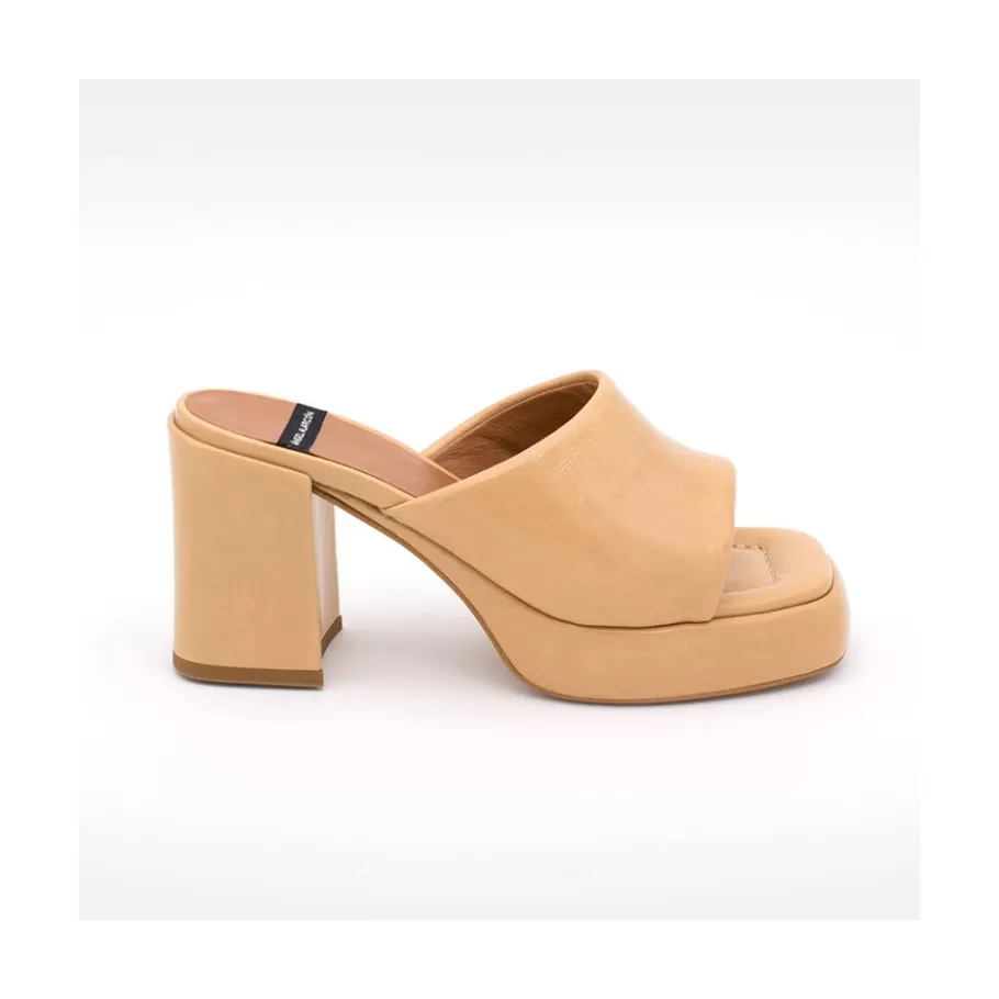 Last Units<Ángel Alarcón Gabrielle - Leather Block High Heel & Platform Mule