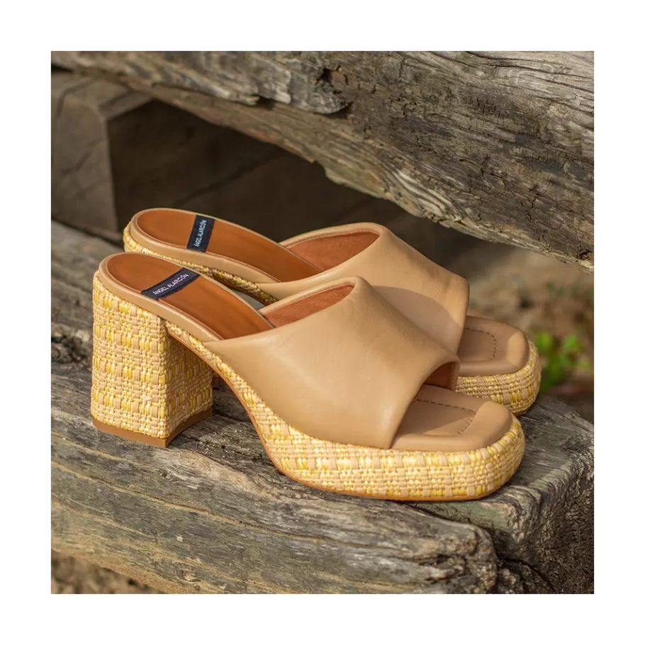 Last Units<Ángel Alarcón Gabrielle - Leather Block High Heel & Platform Mule