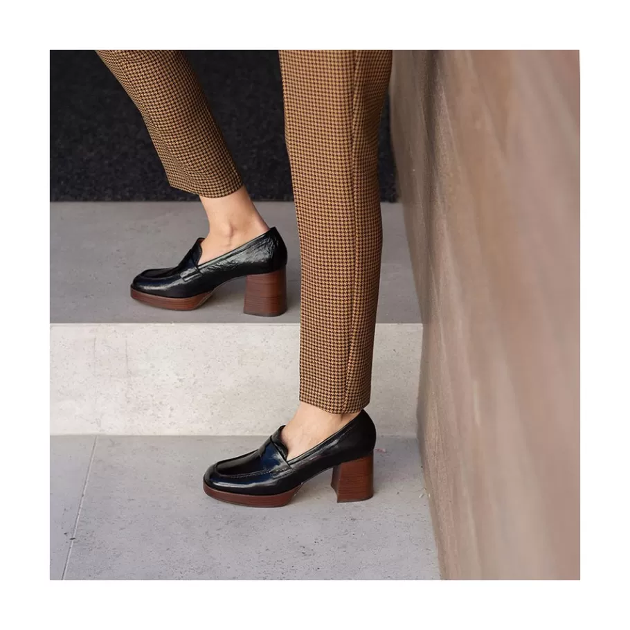 Moccasins<Ángel Alarcón Gadea - Women S Leather Mocassin With Wood Heel & Platform