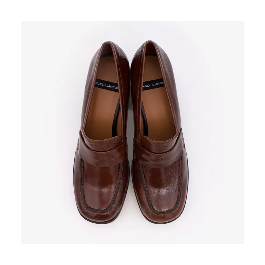 Moccasins<Ángel Alarcón Gadea - Women S Leather Mocassin With Wood Heel & Platform