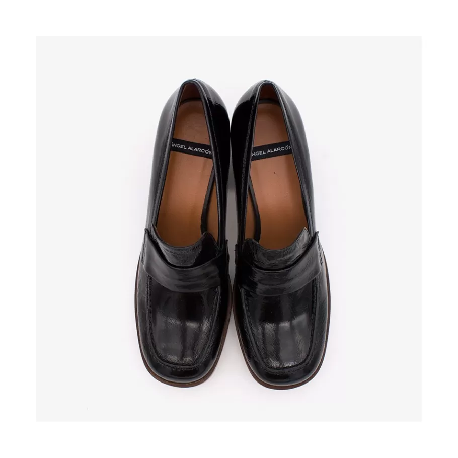 Moccasins<Ángel Alarcón Gadea - Women S Leather Mocassin With Wood Heel & Platform
