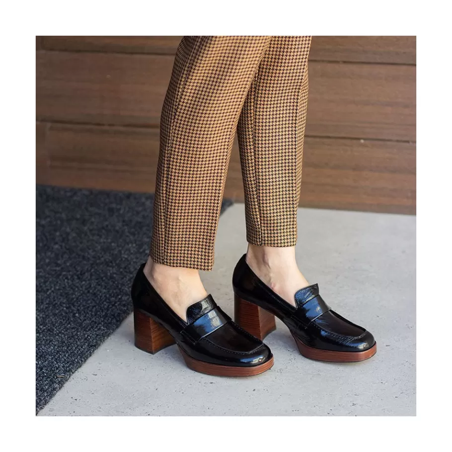 Moccasins<Ángel Alarcón Gadea - Women S Leather Mocassin With Wood Heel & Platform