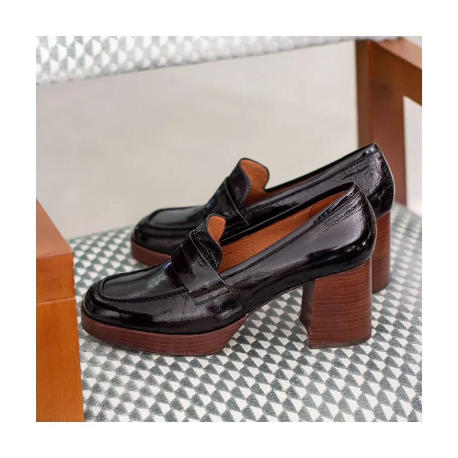 Moccasins<Ángel Alarcón Gadea - Women S Leather Mocassin With Wood Heel & Platform