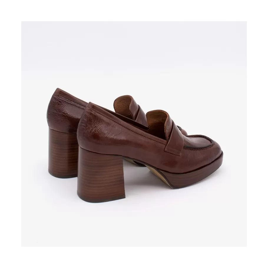 Moccasins<Ángel Alarcón Gadea - Women S Leather Mocassin With Wood Heel & Platform