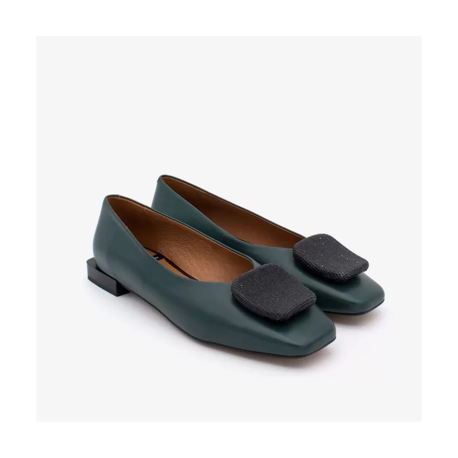 Ballerinas<Ángel Alarcón Haspe - Women S Square-Toed Flat With Jewel Embellishment