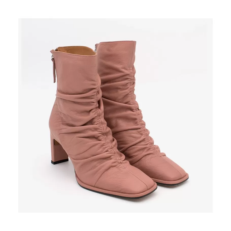 Heeled Shoes<Ángel Alarcón Janet - Wrinkled Leather Heeled Ankle Boots