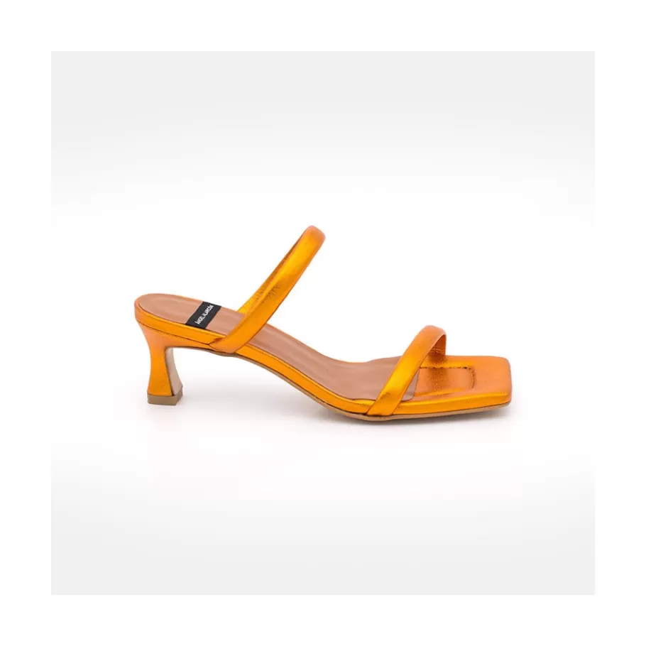 Last Units<Ángel Alarcón Jeanette - Metallized Padded Leather Sandal