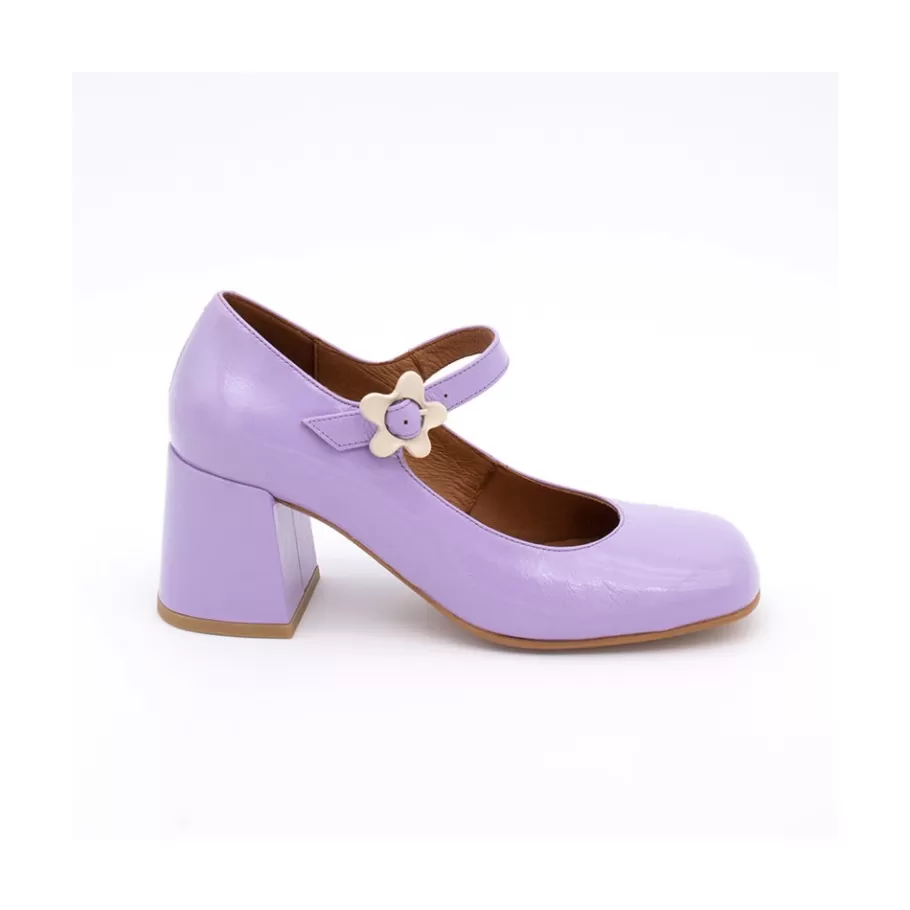 Mary Jane<Ángel Alarcón Jett Flower - Shiny Leather Mary Jane Shoes With Flower Buckle