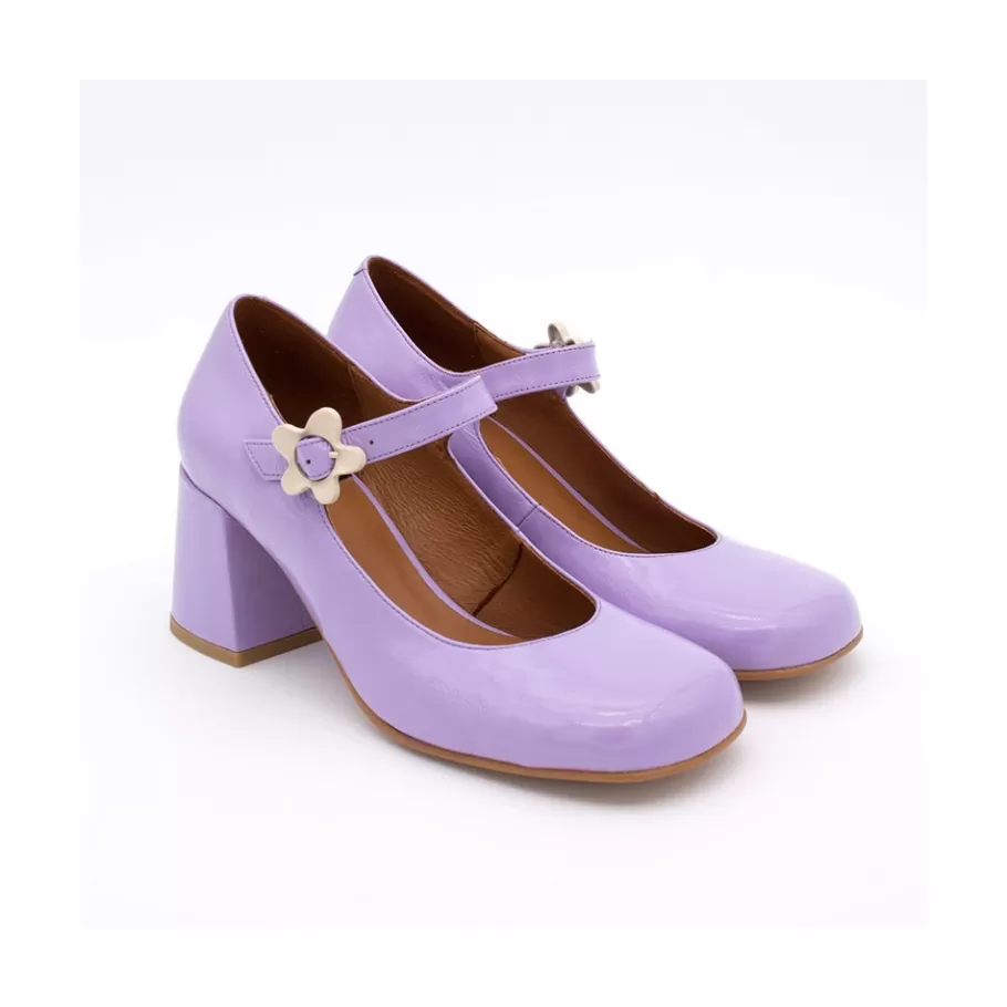 Mary Jane<Ángel Alarcón Jett Flower - Shiny Leather Mary Jane Shoes With Flower Buckle