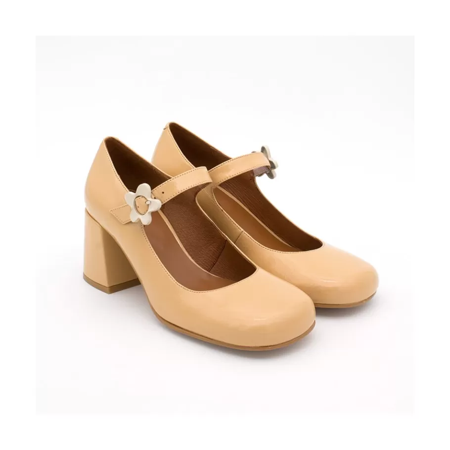 Mary Jane<Ángel Alarcón Jett Flower - Shiny Leather Mary Jane Shoes With Flower Buckle