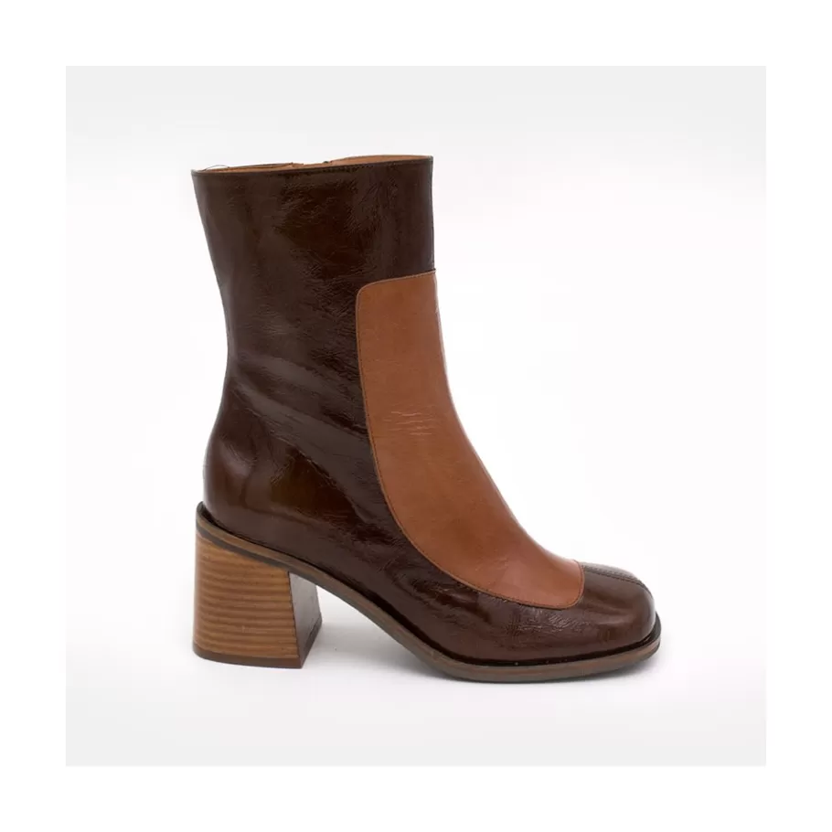 Boots And Booties<Ángel Alarcón Jody - Shiny Leather Ankle Boots With Duotone Ornament