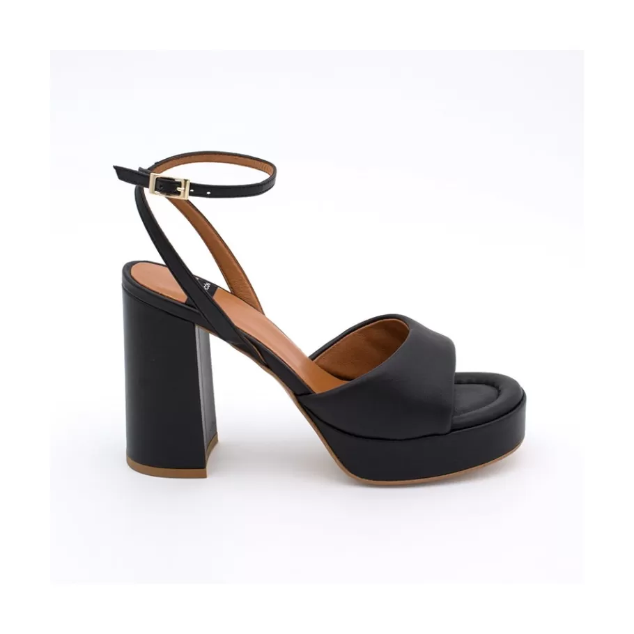 Sandals<Ángel Alarcón Kelis - Leather Padded Ankle Strap Sandals With Block Heel & Platform