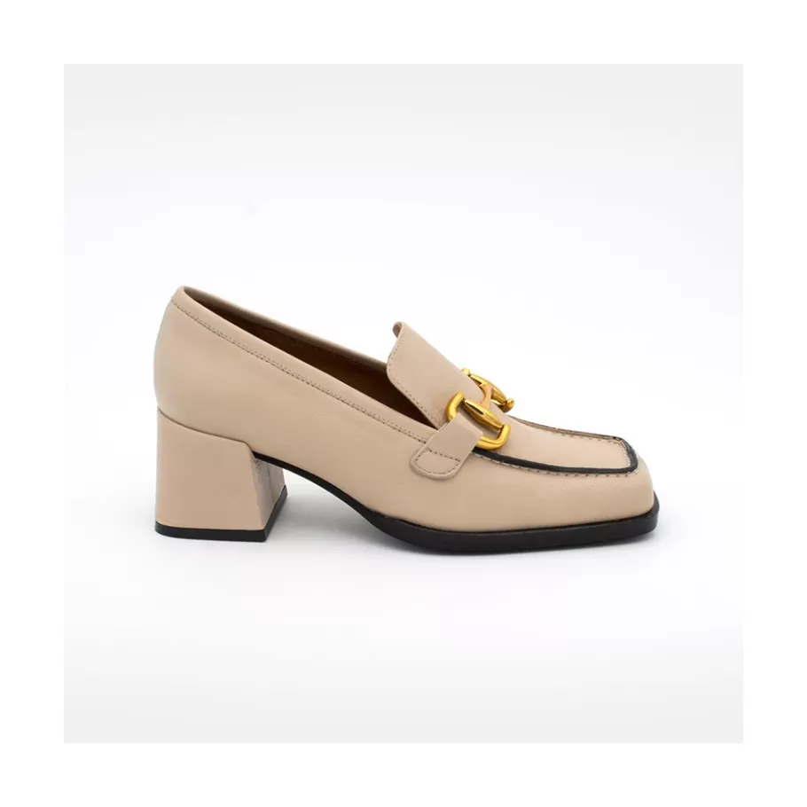 Last Units<Ángel Alarcón Kiski - Leather Block Heel Women S Moccasin