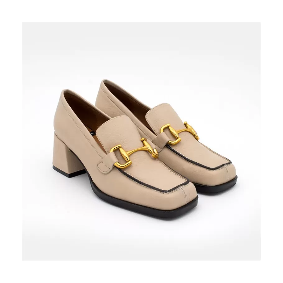 Last Units<Ángel Alarcón Kiski - Leather Block Heel Women S Moccasin