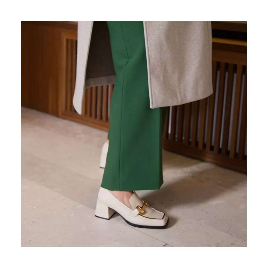 Last Units<Ángel Alarcón Kiski - Leather Block Heel Women S Moccasin