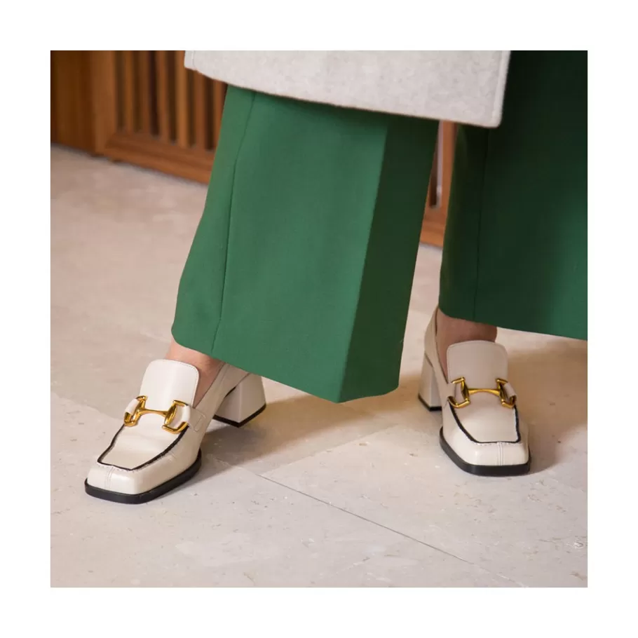 Last Units<Ángel Alarcón Kiski - Leather Block Heel Women S Moccasin