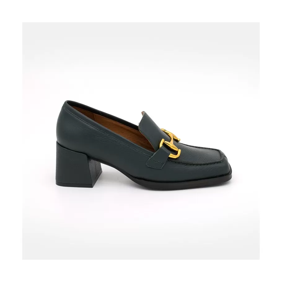 Last Units<Ángel Alarcón Kiski - Leather Block Heel Women S Moccasin