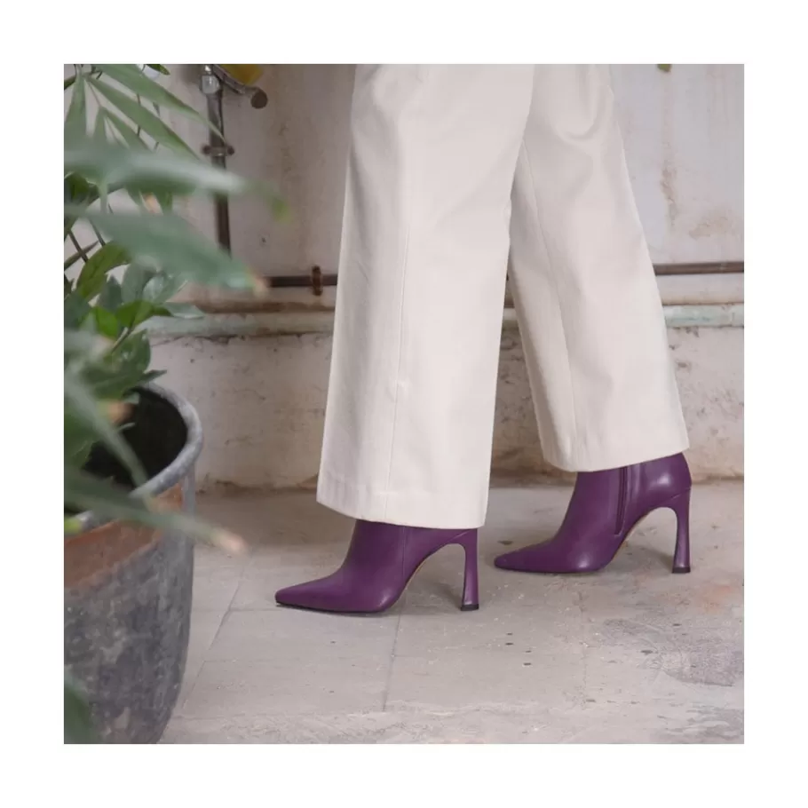 Last Units<Ángel Alarcón Leire - Leather Pointed Toe High Heel Booties