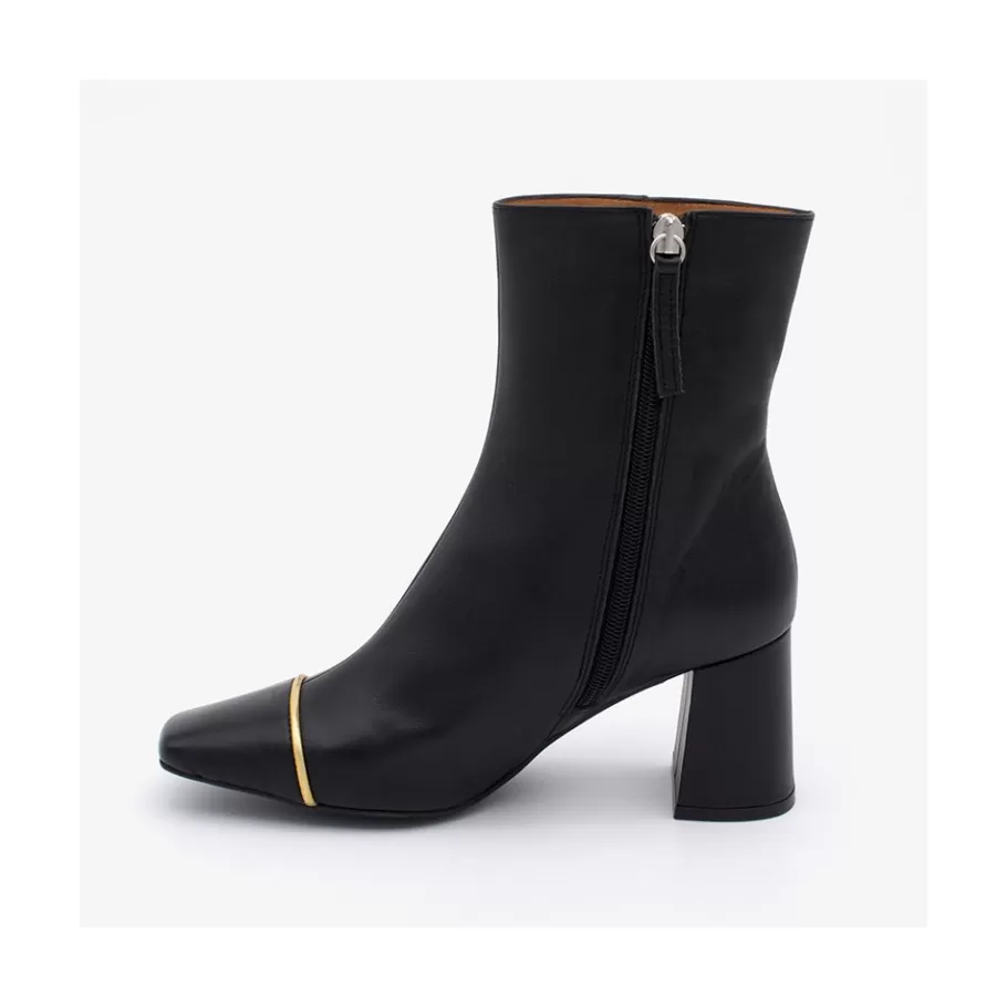 Heeled Shoes<Ángel Alarcón Lesley - Heeled Leather Booties With Square Toe & Zipper