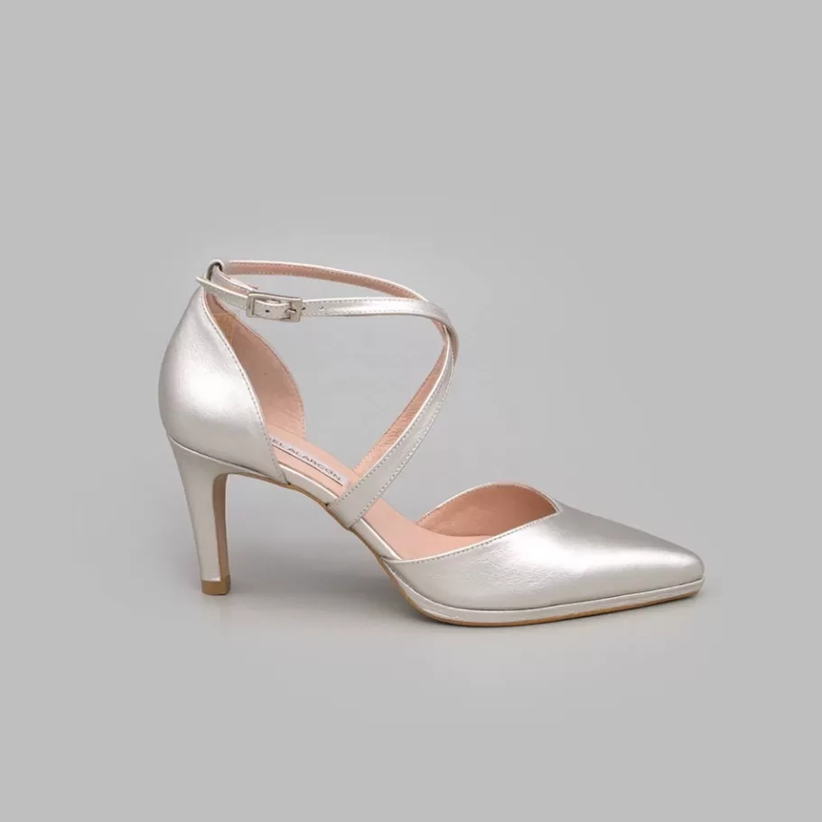 Last Units<Ángel Alarcón Liliam - Comfortable, Medium Heel And Low Platform Wedding Shoes