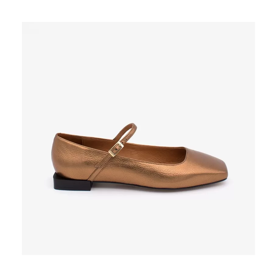 Metallized Shoes<Ángel Alarcón Lynn - Shiny Leather Mary Jane Shoes With Square Toe
