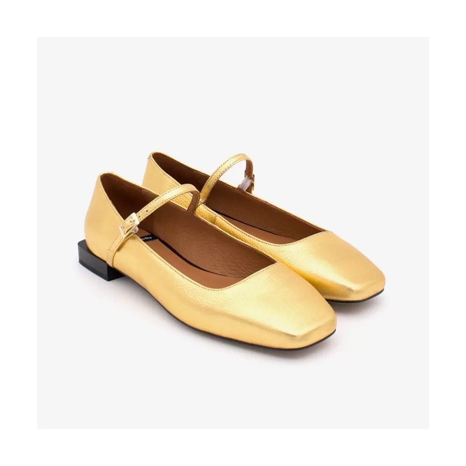 Metallized Shoes<Ángel Alarcón Lynn - Shiny Leather Mary Jane Shoes With Square Toe