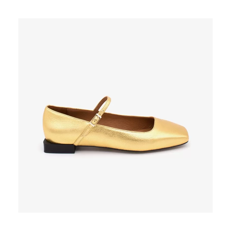 Metallized Shoes<Ángel Alarcón Lynn - Shiny Leather Mary Jane Shoes With Square Toe