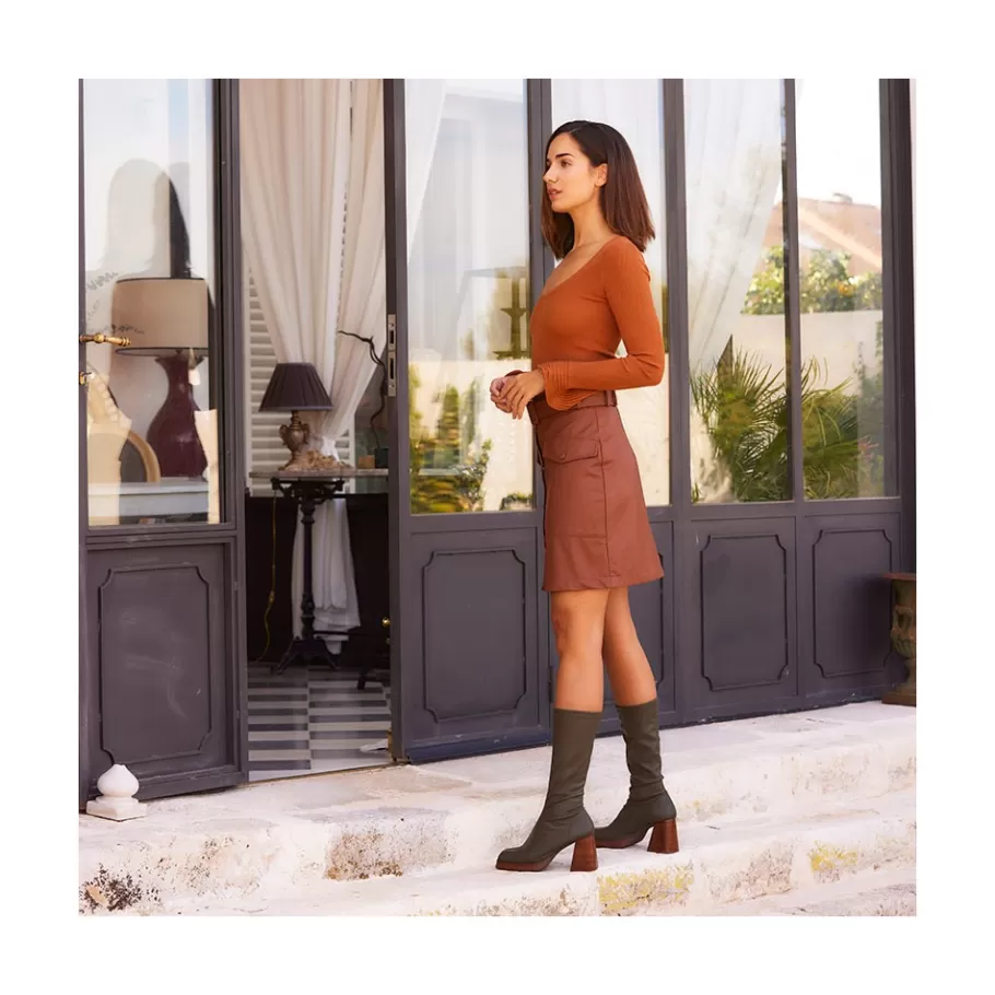Boots And Booties<Ángel Alarcón Managua - Elastic Sock-Type Boots With High Geometric Heels
