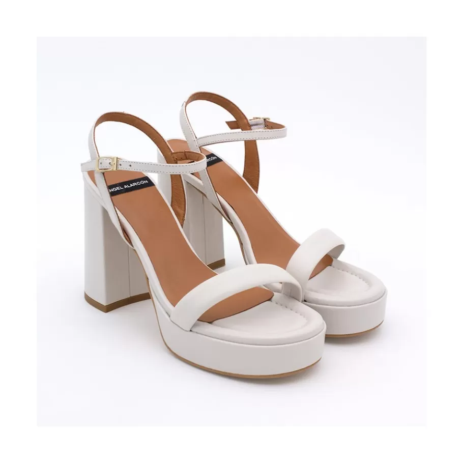 Sandals<Ángel Alarcón Mandy - Leather Foamed Sandals With Platform & High Heels