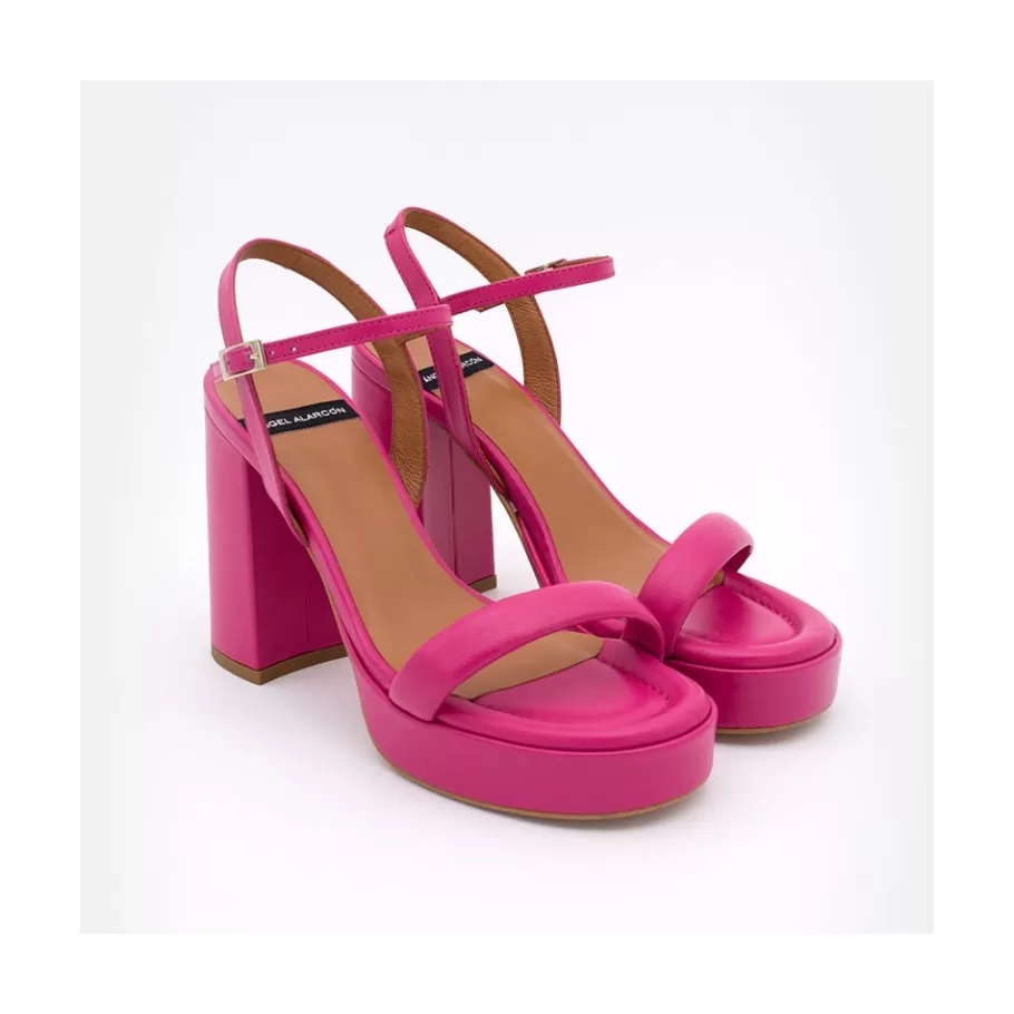 Sandals<Ángel Alarcón Mandy - Leather Foamed Sandals With Platform & High Heels